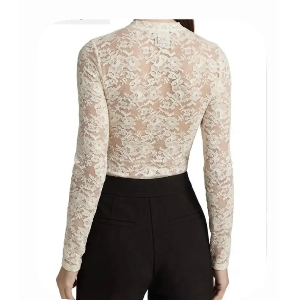 Toccin Giselle Tie Front Bodysuit in Ivory L - Picture 2 of 3